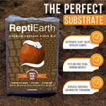 ReptiEarth premium coconut fiber substrate mix bag with dark brown substrate