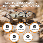 Coconut fiber substrate blend for terrariums with animal category icons