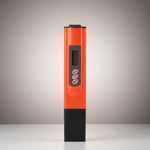 Water quality testing pen meter, bright orange body with LCD window and hold buttons