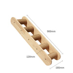 Inclined wooden cat climbing ladder with sisal-wrapped steps