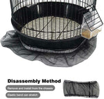 Bird cage seed catcher fitted around cage base with black elastic edge