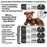 Lip-balm sized nose butter tubes with dog nose graphic