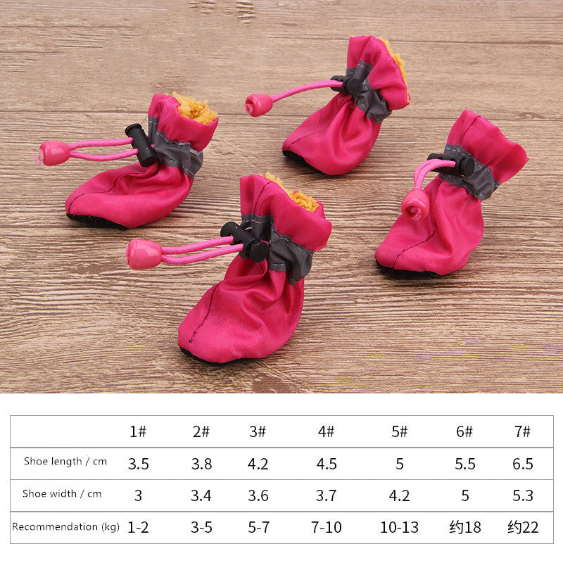 Pink dog soft-soled pet shoes with black bow straps and loop laces