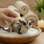Off-white pet soap bar being lathered on animal
