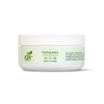 Healing salve jar with white lid and green label, front view, net wt 2 oz (59 g)