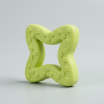 Lime green star-shaped rubber chew toy with raised paw-texture nubs.