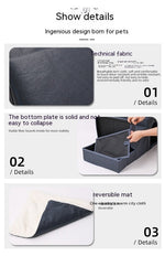 Multifunctional dog stairs fabric and reversible mat detail with side storage tray