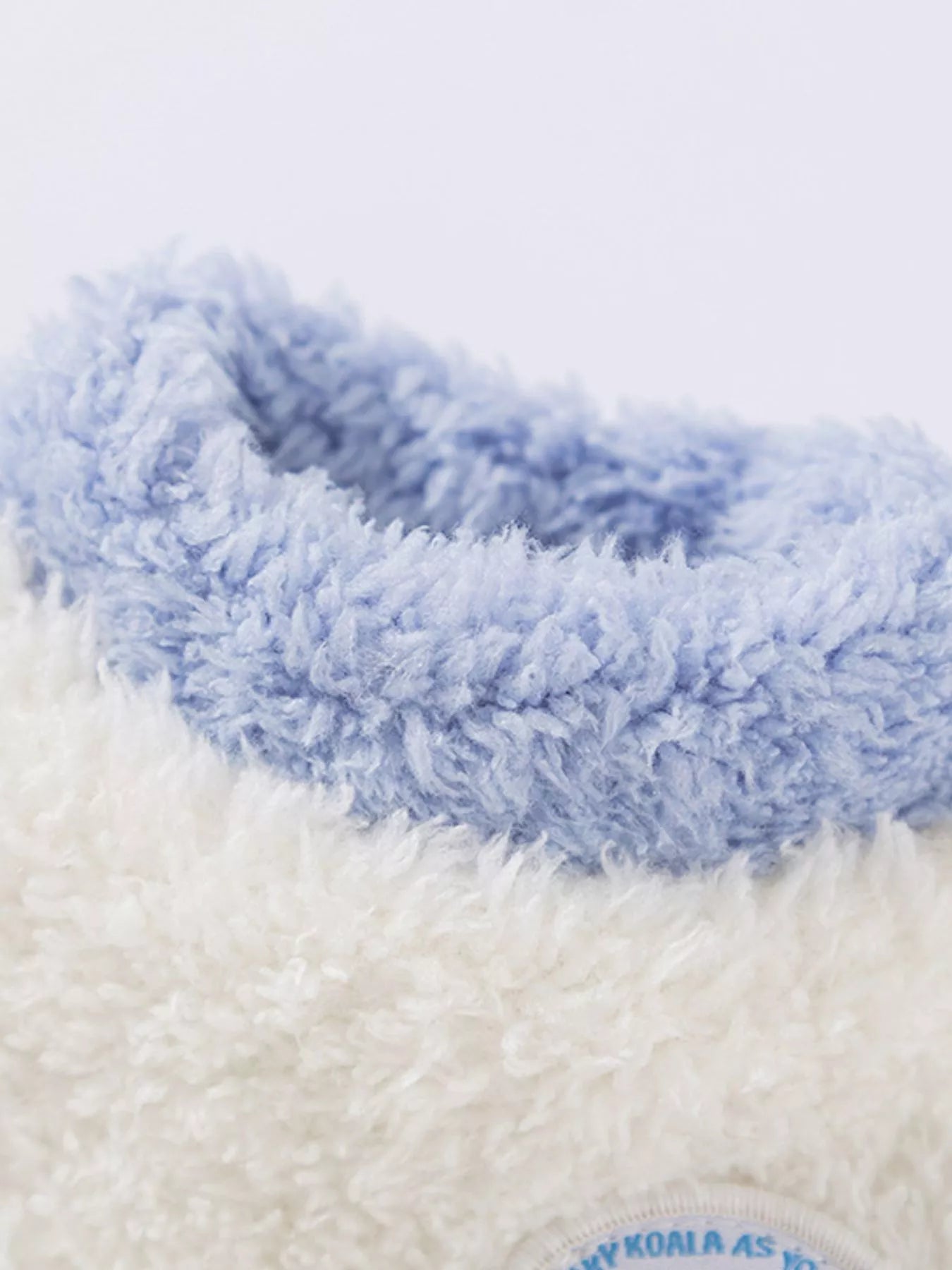 Light-blue fuzzy plush pet sweater collar trim