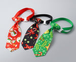 Christmas pet tie set with three patterned ties and clip-on straps