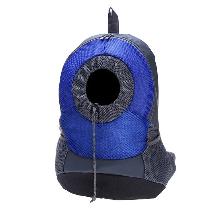 Pet travel backpack rose red with round mesh opening and front carry handle