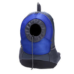 Pet travel backpack rose red with round mesh opening and front carry handle