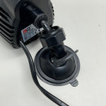 Suction mount base and pump inlet connection with black tubing attachment
