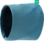 Turquoise mesh cooling bandana tube with open neck edge