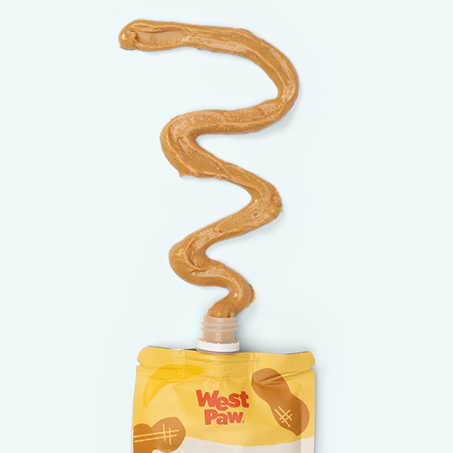 Peanut butter banana dog treat ribbon squeeze from pouch