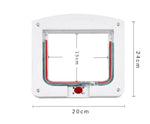 White pet door size diagram: 20 cm wide, 24 cm tall, 15 cm opening height