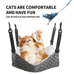 Cat hanging fleece hammock bed with dark star fabric and four fastening straps