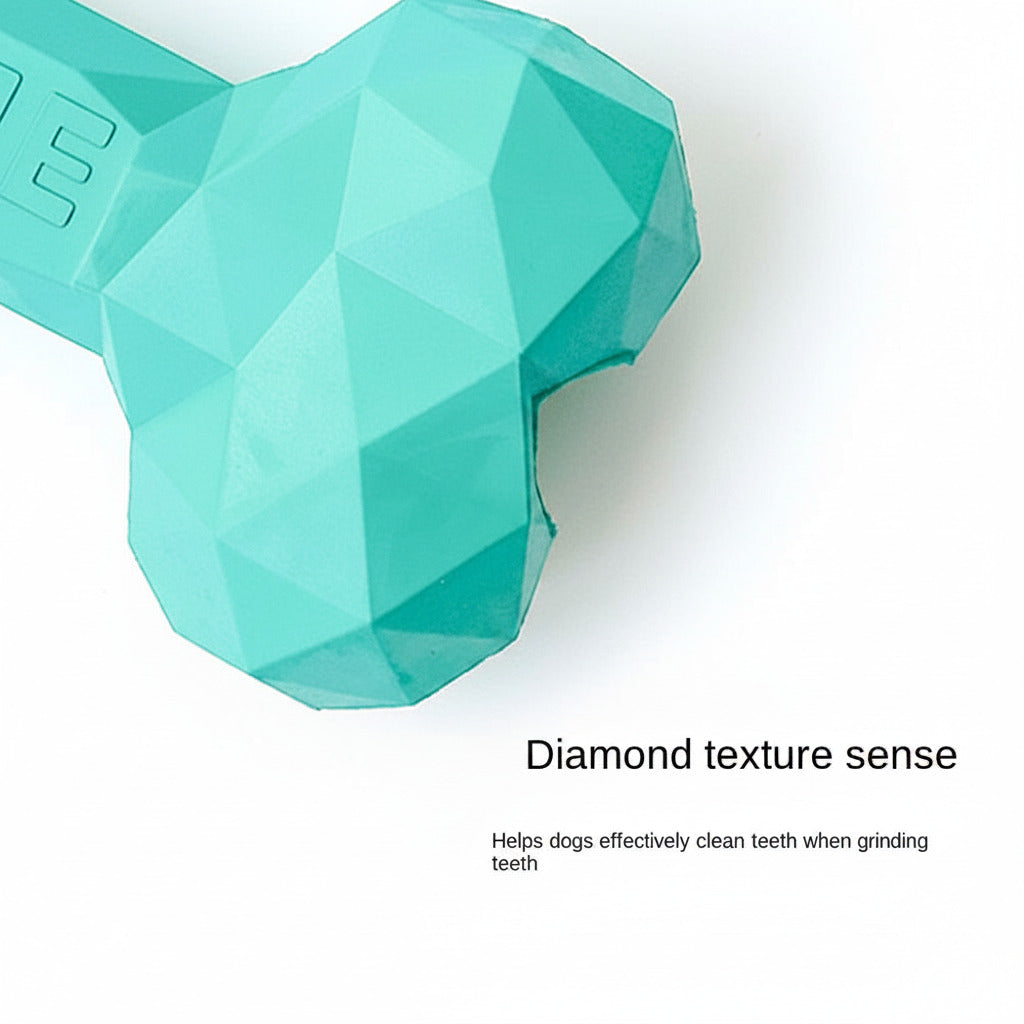 Türkisfarbenes Diamond Bone-Kauholz mit diamantartiger Prägung im Detail