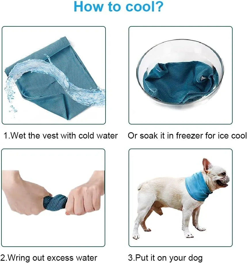 Turquoise cooling bandana being soaked and wrung, breathable mesh fabric
