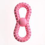 Rose Red molar ball toy, red double-oval ring with spiked outer edges