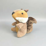 Yellow-and-brown stuffed animal plush toy with rounded ears and white belly patch