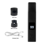 Black pet nail polisher kit with dust cover, multi-end mask, and charging cable