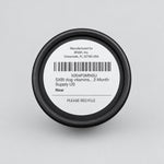 Bottom of BIXBI Immunity daily pet supplement jar with barcode and recycling text.