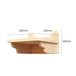Wooden wall perch platform with two end supports and curved underside