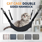 Cat hanging fleece hammock bed with dark star fabric and four fastening straps
