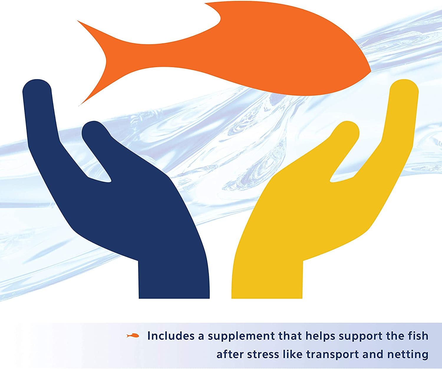 Includes supplement to help support fish after stress from transport and netting
