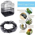 Bird cage cover seed catcher with black mesh loop and wire cage