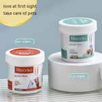 Pet ear and eye cleaning wipe canisters, two-pack with colored lids