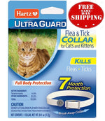 Flea and tick collar for cats and kittens, blue package with cat photo