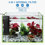 Internal filter pump with four-in-one design and multiple blue media cartridges