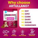 ARTULLANO cranberry supplement benefits: no soy, GMO, corn, dairy, sugar, hormones.