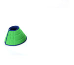 Soft recovery e-collar for dogs and cats, green cone with blue trim