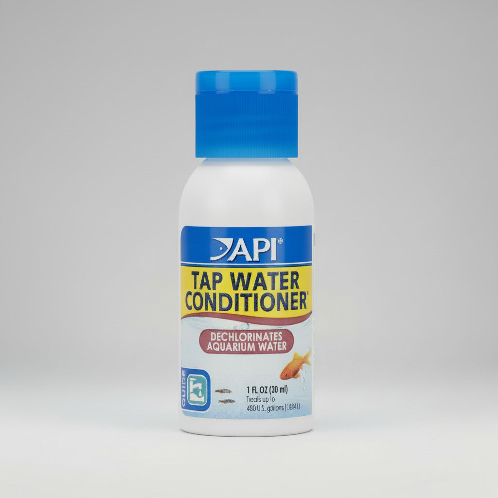 Tap water conditioner bottle, 1 fl oz (30 ml), white & blue label