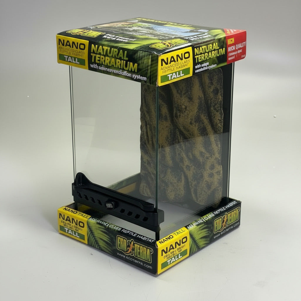 EXO TERRA Nano Tall natural terrarium box with dark textured substrate