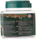 Reptile drip watering bottle front label with green cap and clear body