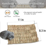 Rectangular grass woven bed mat, natural straw weave