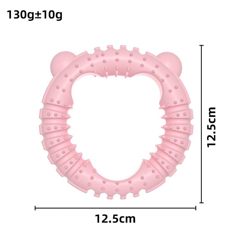 Maßgrafik: Bären-Ringhundespielzeug, Rosé, 12,5 cm, 130 g±10 g