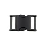 Quick-release prong collar buckle, black plastic with twin rectangular bars