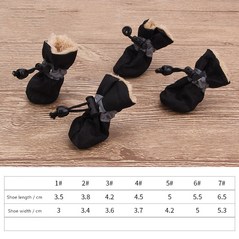 Black dog soft-soled pet shoes with ruffled lining and lace cord toggles