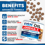 Yuma's Fish Oil +Omega 3 advanced formula dog chews with benefits for healthy skin
