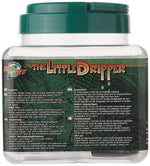 Reptile drip watering bottle side label with features and Zoo Med logo