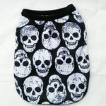 Skull Halloween pet shirt, black and white splatter skull print, pullover