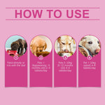 Dog feeding directions for digestive care tablets, how-to use panel