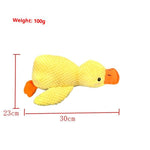 Yellow duck plush pet toy, 100g; approx 30cm long and 23cm tall