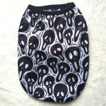 Skull Halloween pet shirt, black and white dripping skull pattern, pullover