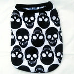 Skull Halloween pet shirt, black and white allover skull print, pullover style