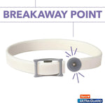 White breakaway flea and tick collar with grey snap release point